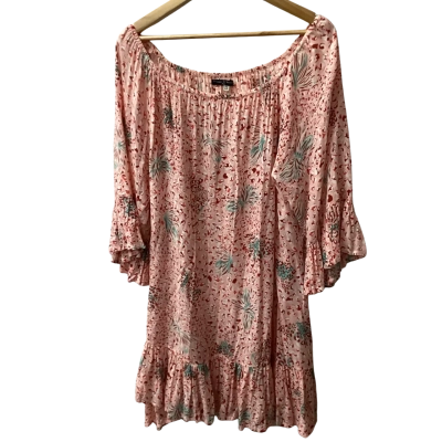  Moccasin & Vanilla   Size One Size 3/4 Sleeve Top Pink K  