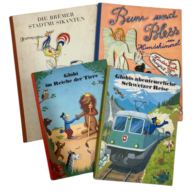 Four vintage books for children, from Switzerland, written in German, 60s.