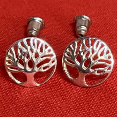  Women's Earrings Tree of Life 925 Silver Stud Earrings