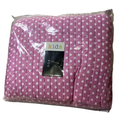 Koo Kids pink polka dot quilted blanket