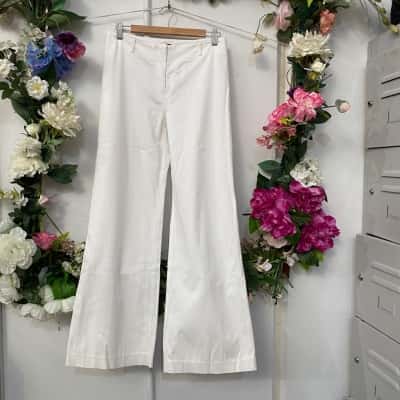 Carla Zampatti Womens  Size 8 Flared Pants White 