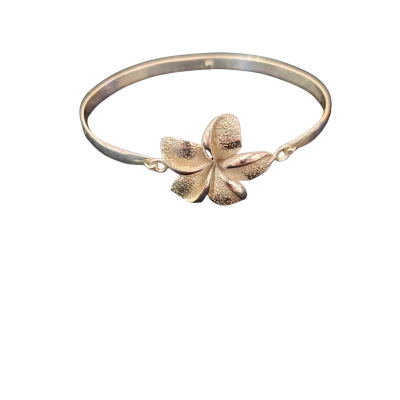  Womens Bangle 925 Silver with flower