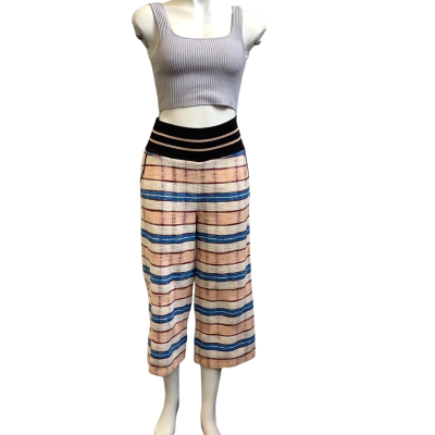 Scotch & Soda Womens Label Size XS Striped Crop Pants Multicoloured