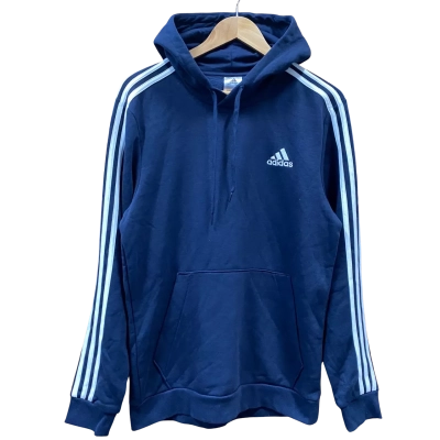 Adidas Navy Blue/White Pullover Hoodie Size M