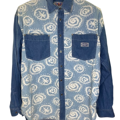 Boy London Mens  Size L Long Sleeve Shirt Blue / Pattern 
