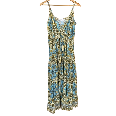 Salty Bright Blue Floral Patterned Dress Size 8  
