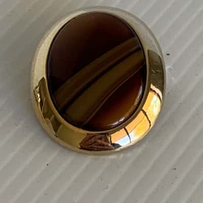 Vintage Sarah Coventry Tiger Eye Brooch / Pendant - 1970s Retro