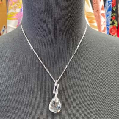 Swarovski Women’s Necklace with faceted clear crystal 