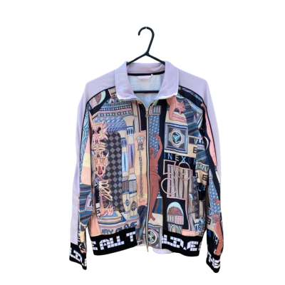 Womens Gorman Size 12 Front Zipper Jacket Multicoloured / Pattern / Purple 