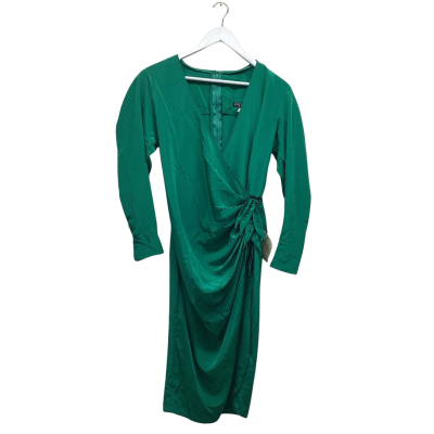 Emerald Green ‘Jane’ Crepe de Chine Draped Dress by Dolly Cadogan