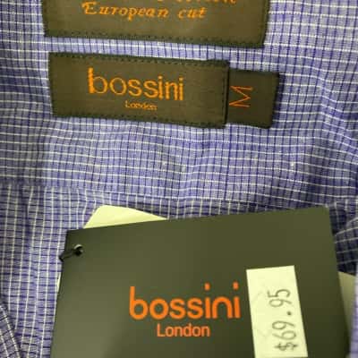 bossini Mens  Size M Business Shirt Blue 