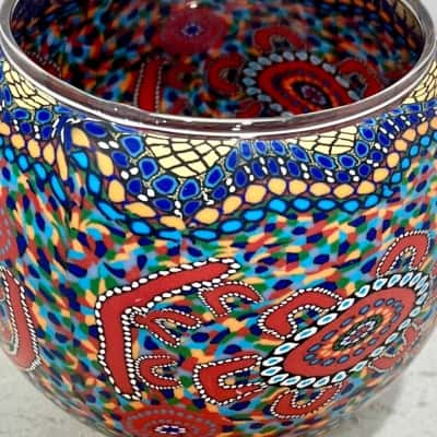 Koh Aboriginal Painted Tealite Holder 