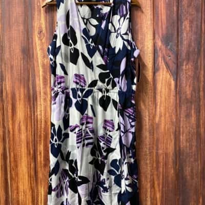 Alfani  Size 16 Floral / Navy Blue / Purple / White  dress new 