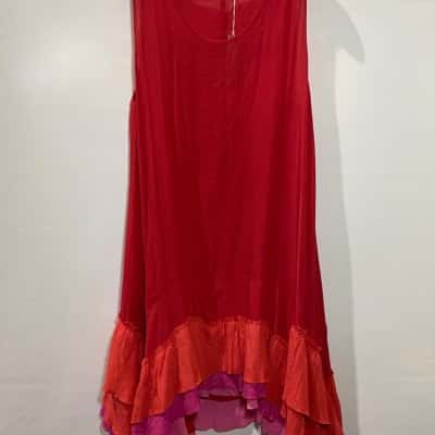 FLOWER Sleeveless Tiered Ruffle Dress — Size 16