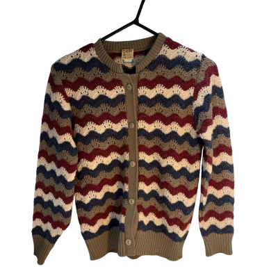 Vintage Bella Pure Wool Cardigan - Size 14 