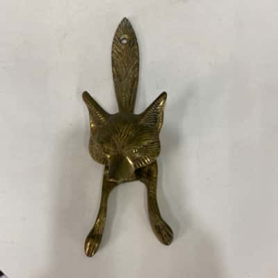 Vintage Solid brass Fox door knocker - 160mm