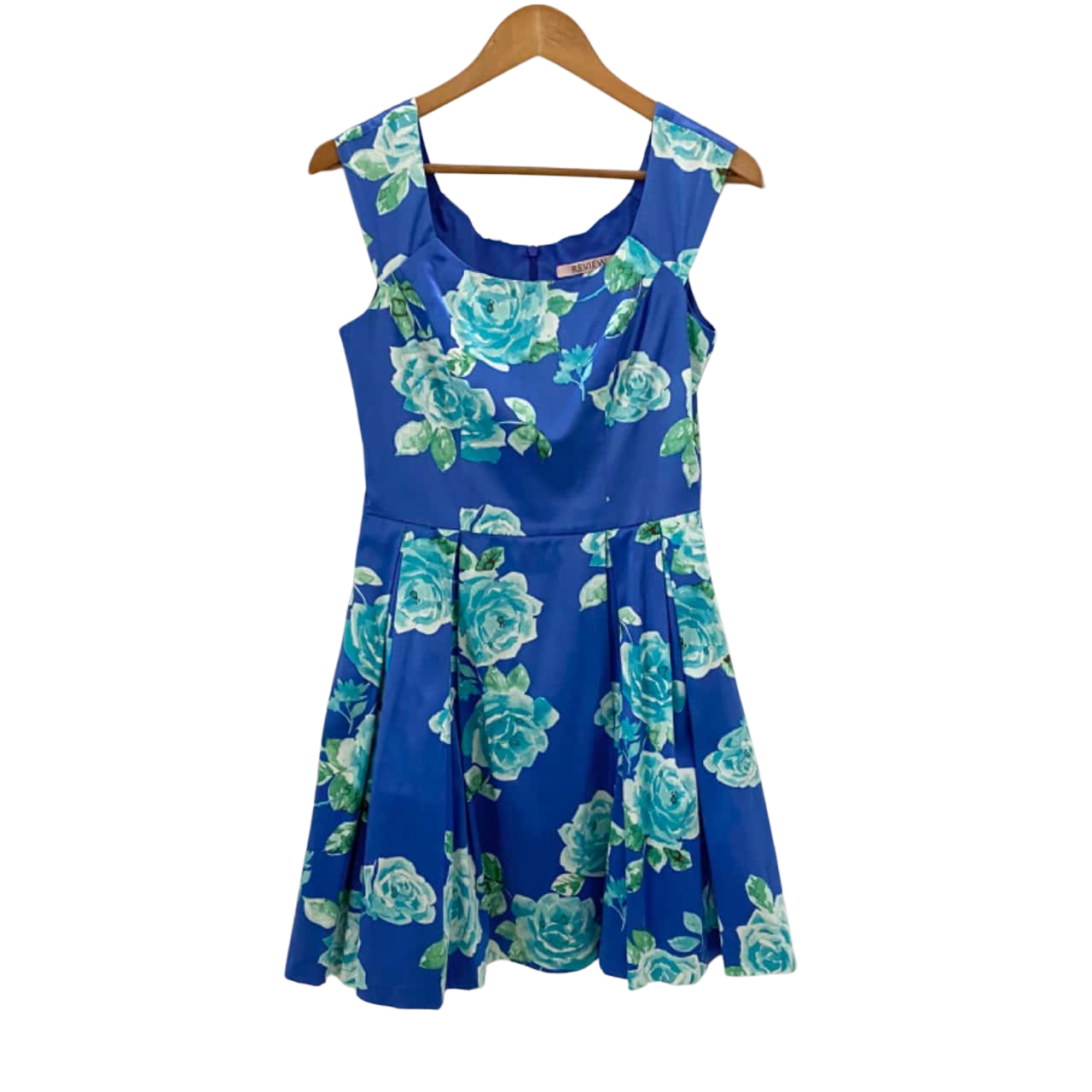 Review Size 10 Cocktail Blue / Floral Dressjust