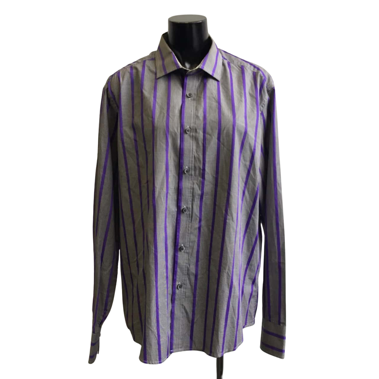 autograph-mens-size-xl-long-sleeve-shirt-purple-stripe-pattern-s