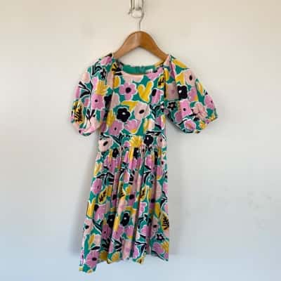 Seed Heritage Kids Green Pink Floral Dress Size 5