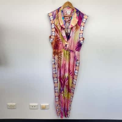 Camilla South Beach Sunrise Sleeveless Panelled Jumpsuit  Size M 