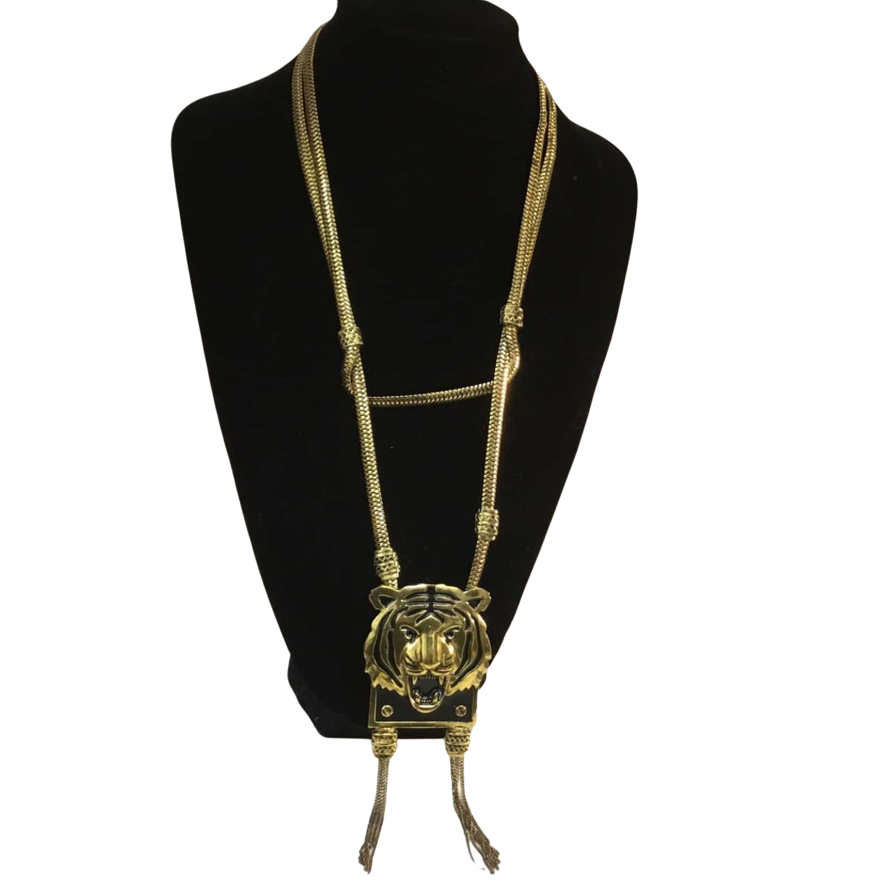 Gold Tone Tigers Head Necklace (s)