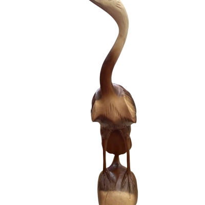 Bird Statue Wooden Crane Bird Sculpture Vintage Handicraft Home Decor Garden / Office / Tabletop Antique Interior Decor Gift Wildlife Ar