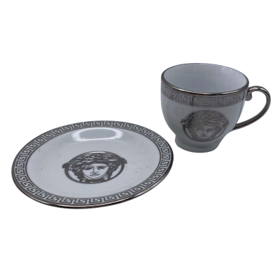 Milano/Versace Small Coffee Cup + Saucer w/ Medusa Face JK2