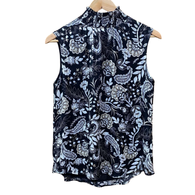 Liz Jordan Black/White Floral Top Size 8