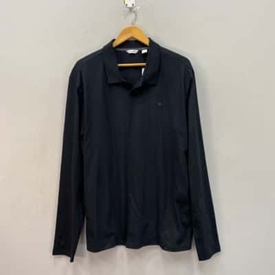 Calvin Klein Mens  Size XL long sleeved Polo Shirt Black  