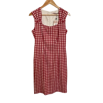 Review Red & White Checked Molita Dress Size 10