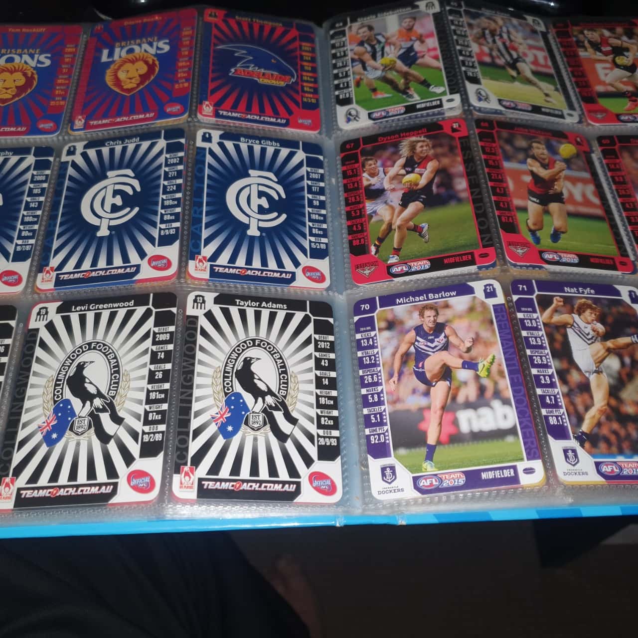 AFL Footy Cards Teamcoach 2015 Base Set in Folder Complete (B30)