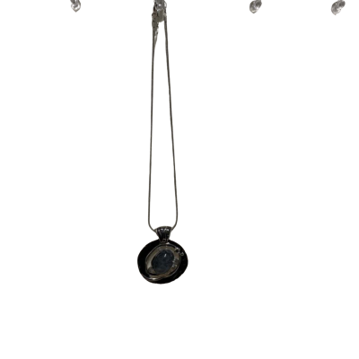 Womens Statement Black Gem Necklace Black  / Silver 