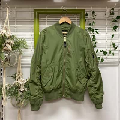 Alpha Industries Mens  Size M Bomber Jacket Khaki 