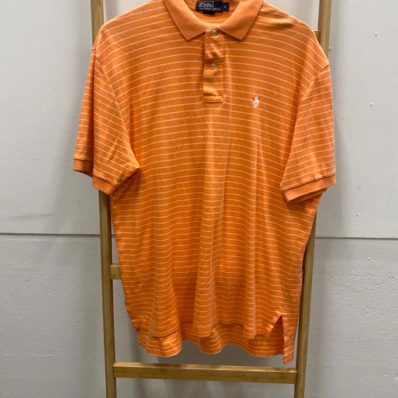 Polo Ralph Lauren Mens Tshirt Size L Orange/Striped (s)