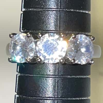  Women's Ring Marked 925 X 3 CZ