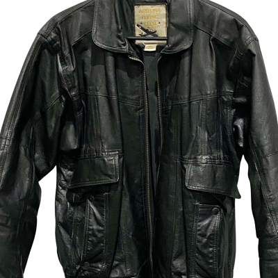  Men's  ARIZONA FLYING CLUB Size M Leather Jacket Black  