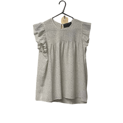 Womens  Decjuba Size 10 Black Speckled White Blouse