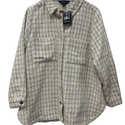 beme Womens  Size 16 Button Up Top Beige / Cream / Gingham 