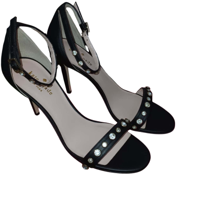 Kate Spade size US: 8 Heel Black Leather w/ Box Made in Italy Studded Box Very Good Condition