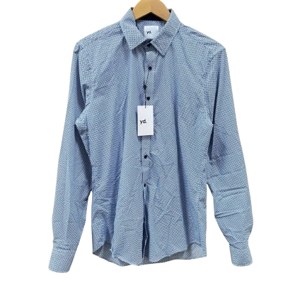 Yd. Blue/White Patterned Long Sleeve Shirt Size S 
