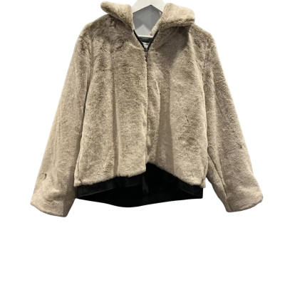 Rockmans Womens  Size 20 Faux Fur Bomber Jacket Beige 