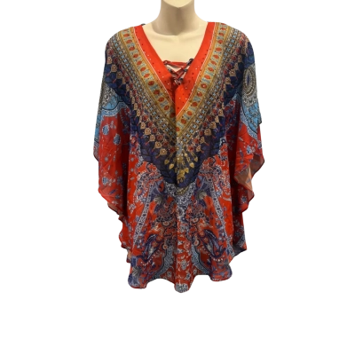 Katies Womens  Size M / S V-Neck Top Multicoloured 