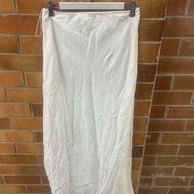 Womens  SABO Size 12 Maxi Skirt White 