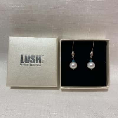 Broome Australia 925 Silver and Pearl Earrings