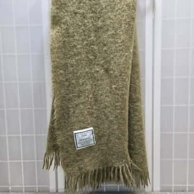 Laura Ashley Home Green Pure Mohair Throw Blanket
