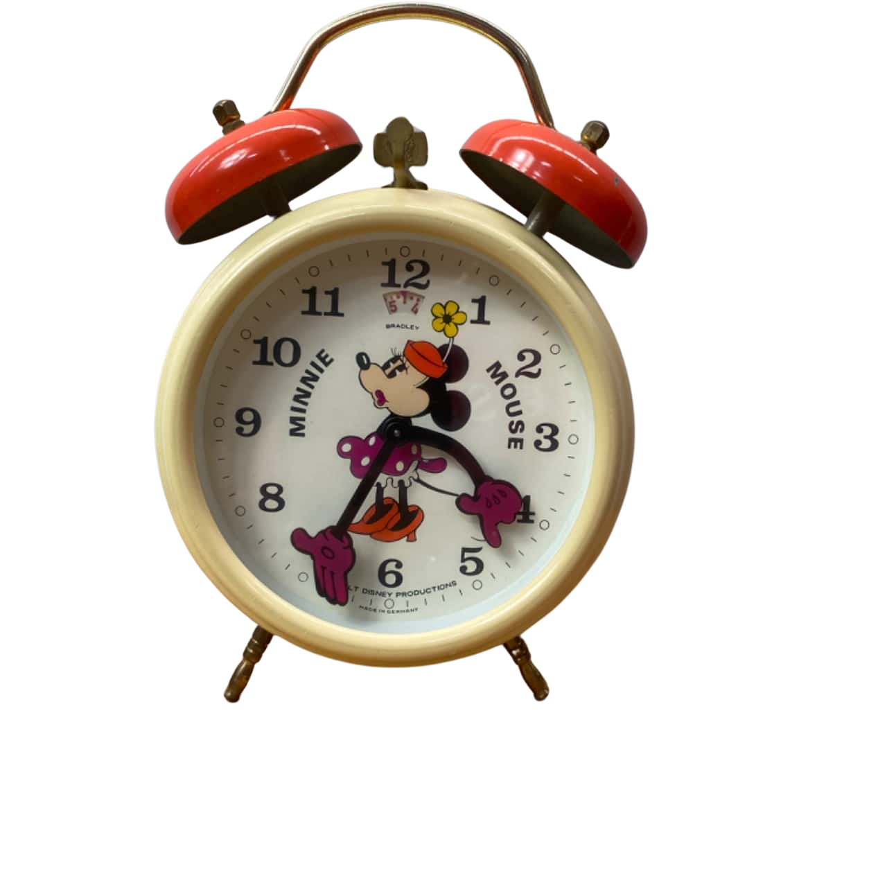 Vintage Working Bradley Minnie Mouse Double Bell Alarm clock.(s)