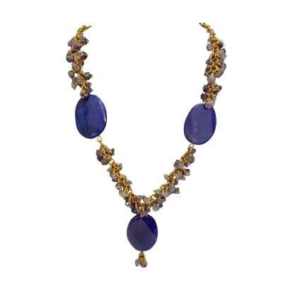  Womens Necklace Gold / Purple 