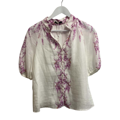 G.D.S ELLA RODRIGUES Size M Short Sleeve Top Floral / Pink  / White 