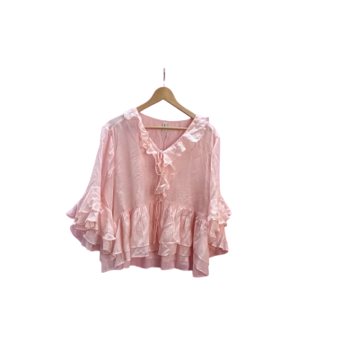 Adorne Womens  Size 12 Short Sleeve Top Peach 