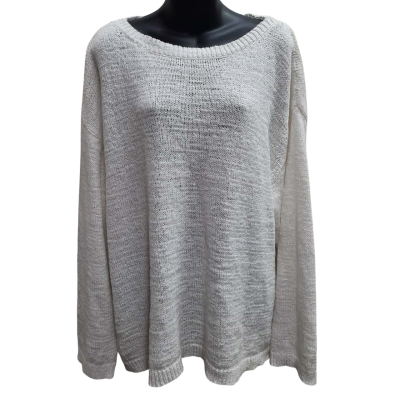 COUNTRY ROAD Size XL White Cotton Blend Knit Sweater